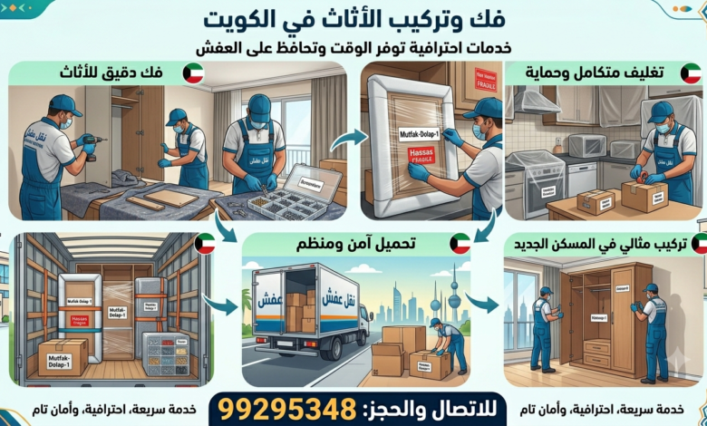 فك وتركيب الأثاث في الكويت 99295348 | خدمات احترافية توفر الوقت وتحافظ على العفش