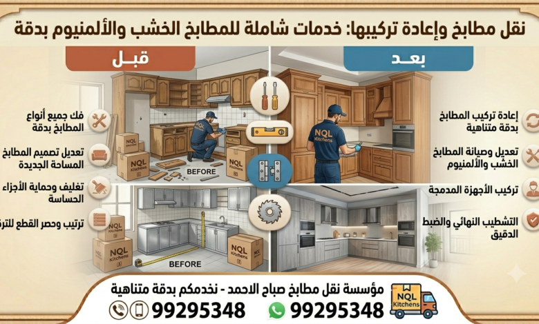 نقل مطابخ وإعادة تركيبها